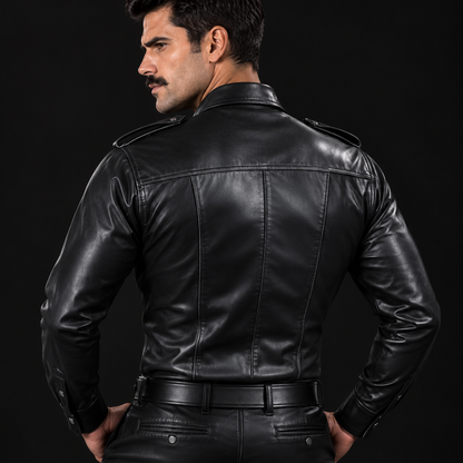 Men’s Lamb Leather BLUF Police Shirt – Long Sleeve