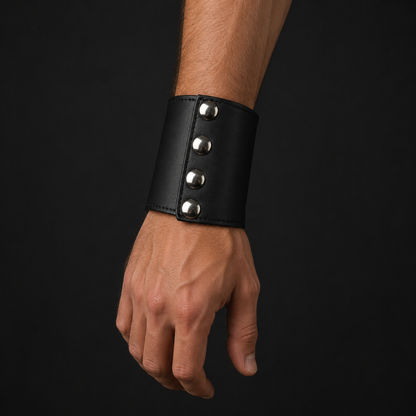 BDSM Leather Wrist Cuffs with Hidden Inner Zip Pocket – Master & Slave Restraints