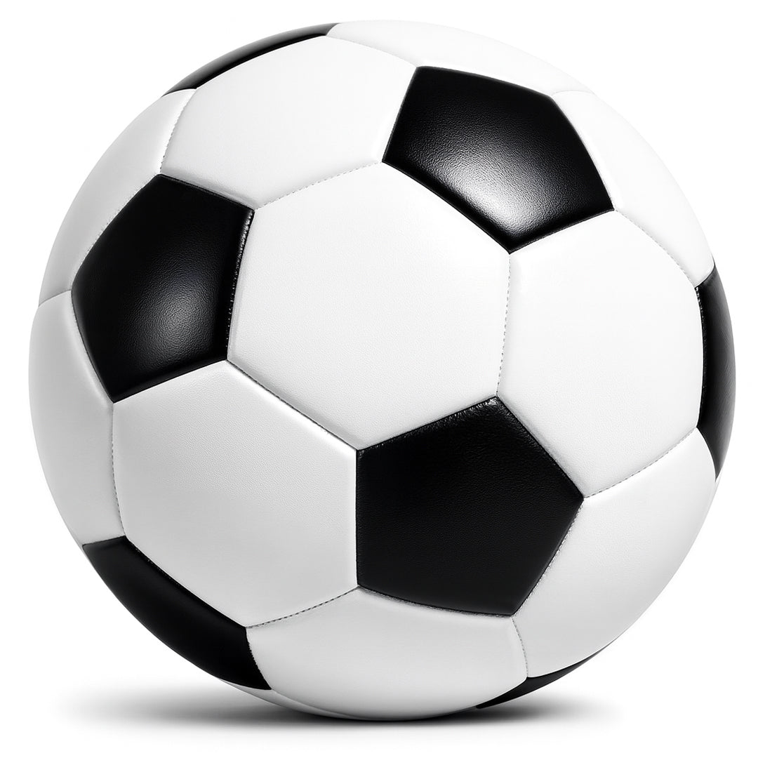 Standard Size Leather Football | Black & White Double-Star Design