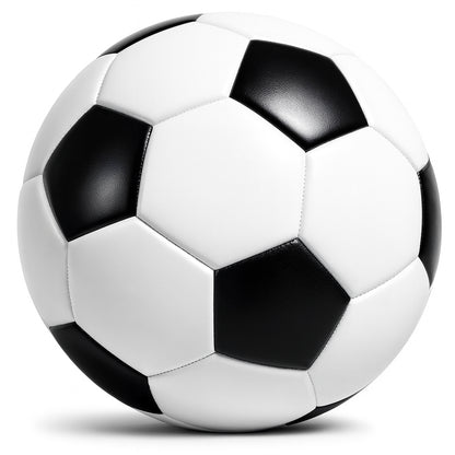 Standard Size Leather Football | Black & White Double-Star Design