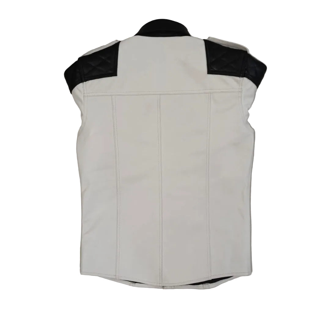 Men's Lamb Leather Police Shirt with Quilted Panels – Club & BLUF Style