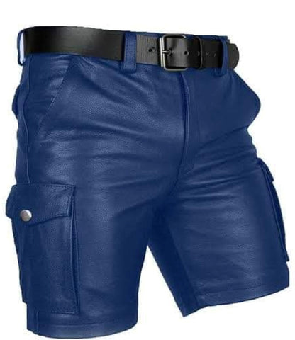 Men’s Cowhide Leather Cargo Shorts – Full Grain Leather