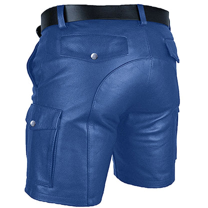 Men’s Cowhide Leather Cargo Shorts – Full Grain Leather