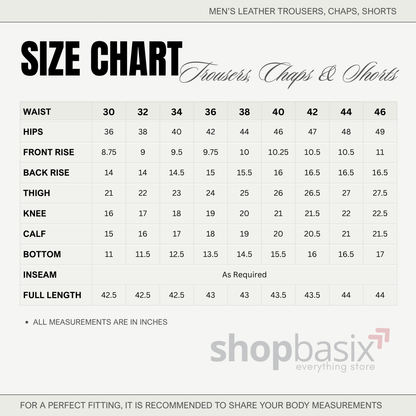 Men's Cowhide Leather Cargo Pants – Biker Style with Pockets