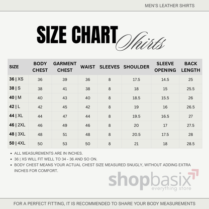 Men’s Real Lamb Leather Police Military Short Sleeve Shirt