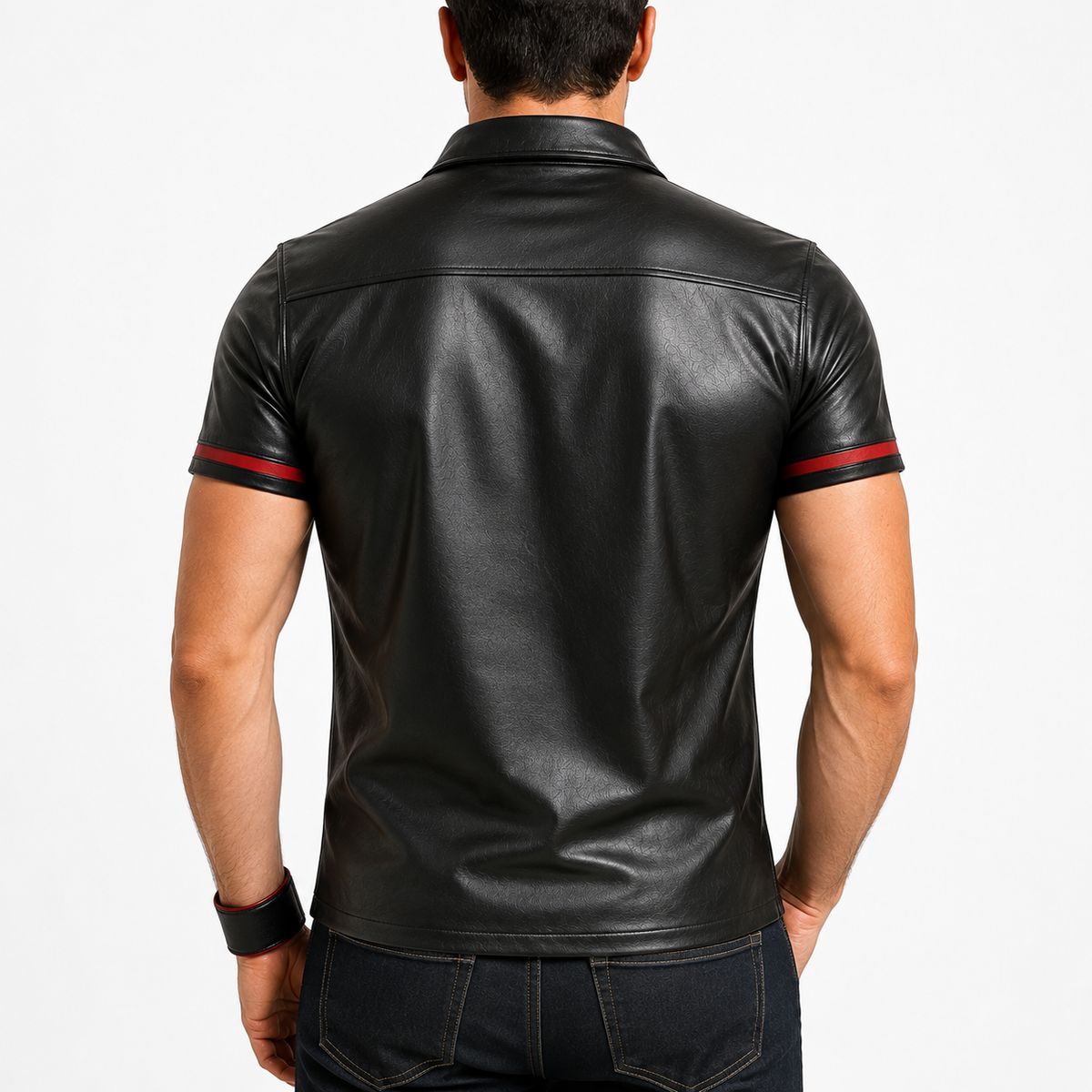 Men’s Real Lambskin Polo – Short-Sleeve Leather Shirt in 3 Color Options