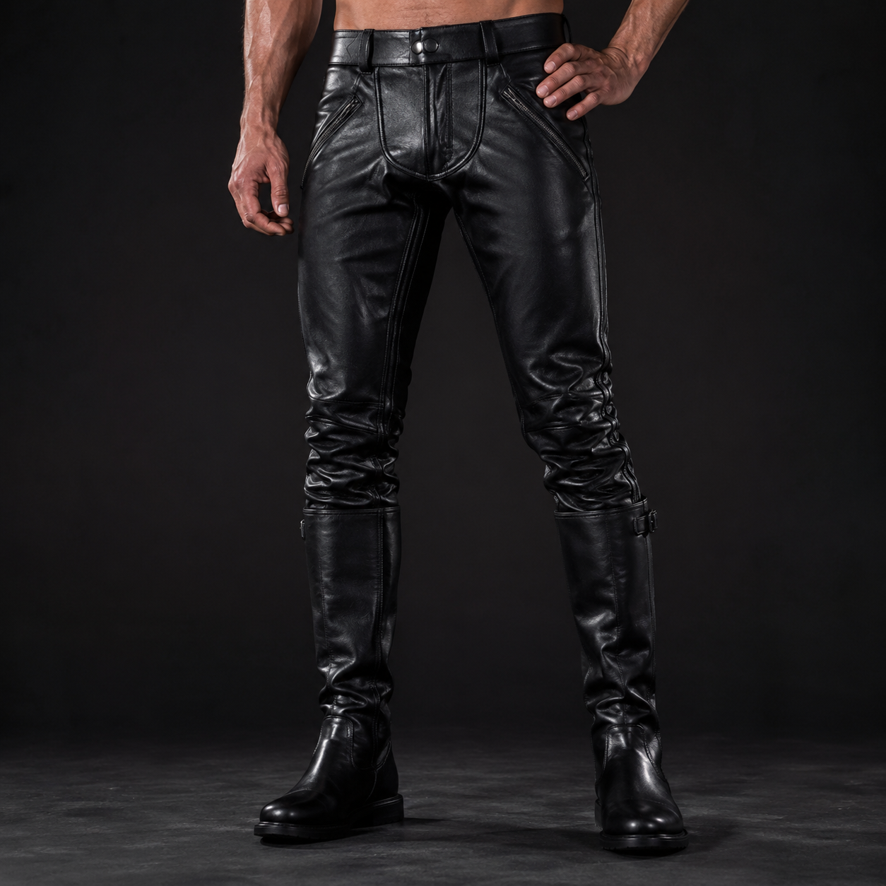 mens-double-zip-leather-biker-pants-bluf-main