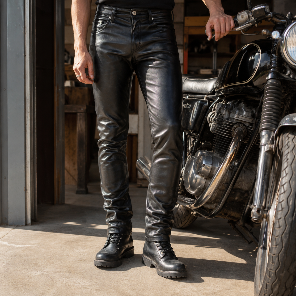 Mens Real Leather Pants – Classic 501 Style | Street Ready & Built to Last