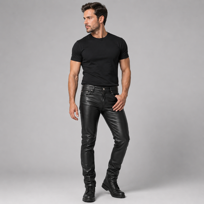 Herren Echtlederhose – Klassischer 501 Stil | Street Ready & Langlebig