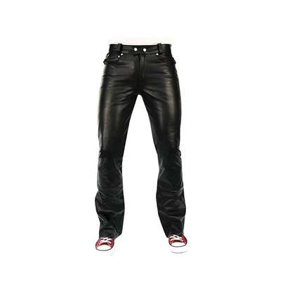Men's Cowhide Leather 5 Pockets Levi's Style Bikers Pants / Bikers Trouser