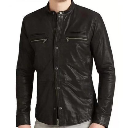 Men’s Sheep Leather Shirt – Soft Lambskin Full Sleeve Shirt