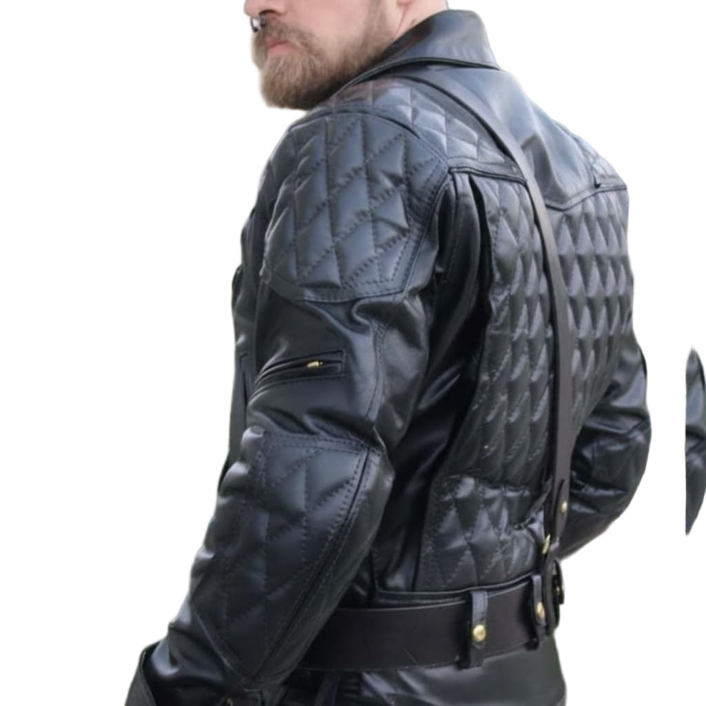 Men's Brando Quilted Cowhide Biker Jacket – Real Leather Motorcycle Style