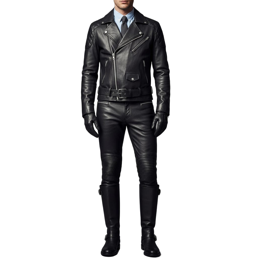 Men's Brando Quilted Cowhide Biker Jacket – Real Leather Motorcycle Style