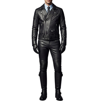 Men's Brando Quilted Cowhide Biker Jacket – Real Leather Motorcycle Style