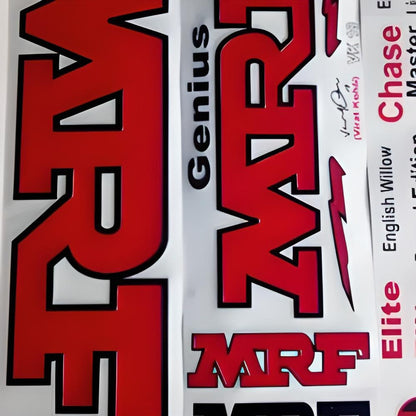 2D MRF Stickers for Tape Ball Cricket Bats | Premium Bat Stickers