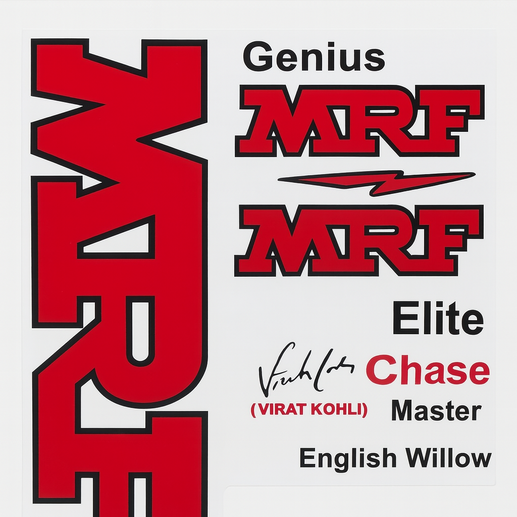 2D MRF Stickers for Tape Ball Cricket Bats | Premium Bat Stickers