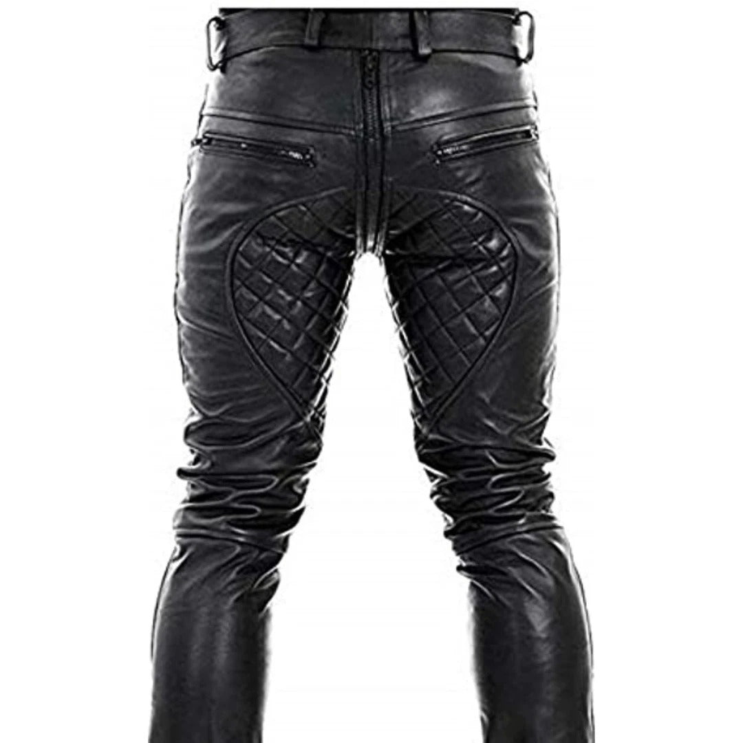 Men’s Quilted Cowhide Leather Biker Jacket & Pants Set – BLUF Outfit