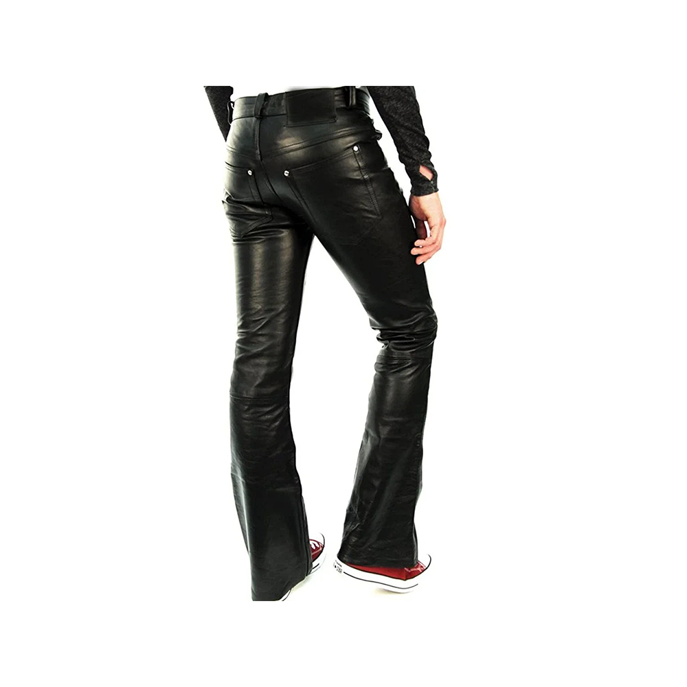 Men's Cowhide Leather 5 Pockets Levi's Style Bikers Pants / Bikers Trouser