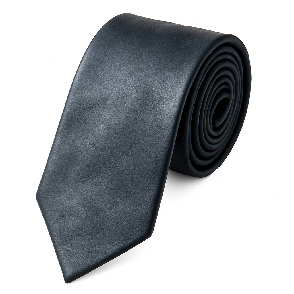 Men’s Skinny Leather Necktie – Handcrafted 100% Genuine Lamb Leather Tie