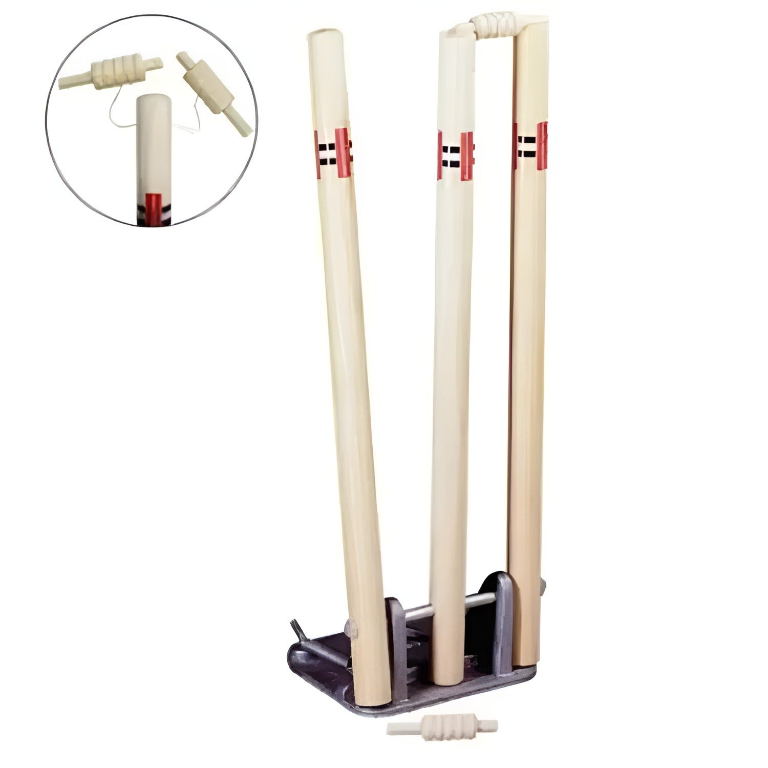 Premium Wooden Cricket Stumps with Bails & Stable Stand for Hard Ball & Tape Ball