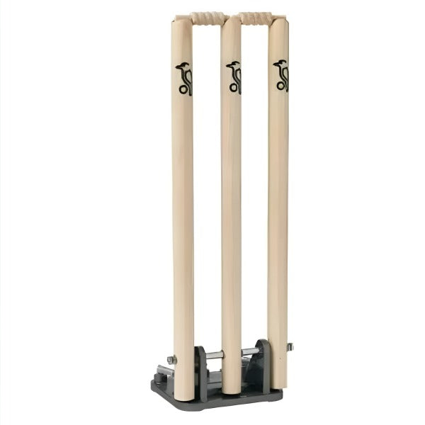 Premium Wooden Cricket Stumps with Bails & Stable Stand for Hard Ball & Tape Ball